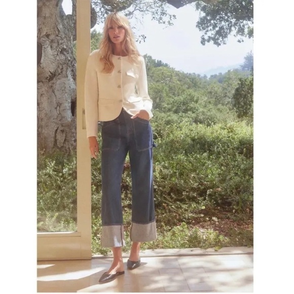 NWT Veronica Beard Kensington Knit Fitted Jacket in White Size L - Picture 3 of 13